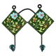 Forest Green Floral Ceramic Tile Hook